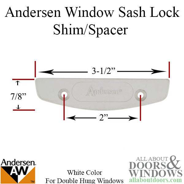 Andersen Shim Spacer For Andersen Double Hung Windows Sash Lock White - Andersen Shim Spacer For Andersen Double Hung Windows Sash Lock White