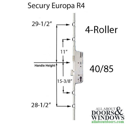G-U 4 Rollers 40/85  Euro Version Multipoint Lock