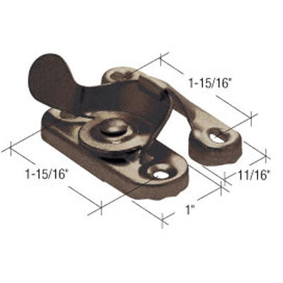 Sash / Cam Lock - Wood Sash Hardware, Stamped Steel - Antique Brass - Sash / Cam Lock - Wood Sash Hardware, Stamped Steel - Antique Brass