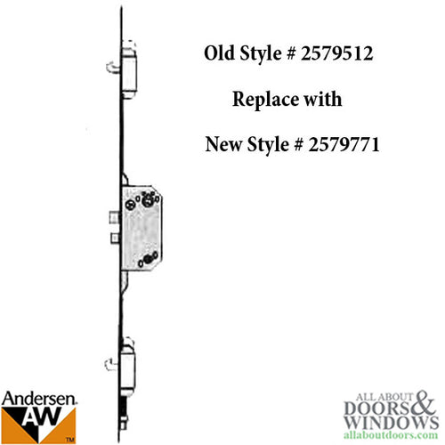 Unavailable Andersen Multipoint Lock, FWH68 Active Door - Gold Face Discontinued - Unavailable Andersen Multipoint Lock, FWH68 Active Door - Gold Face Discontinued