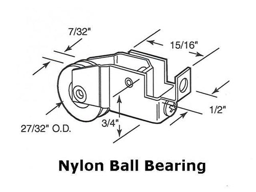 Sliding Window Roller with Nylon Ball Bearing Roller 0.84375 In Wheel Roller 2 Pack - Sliding Window Roller with Nylon Ball Bearing Roller 0.84375 In Wheel Roller 2 Pack