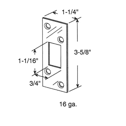 Strike, High Security 3-5/8 inch Long (Antique Brass) - Strike, High Security 3-5/8 inch Long (Antique Brass)