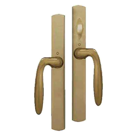 HOPPE HLS 9000 Sliding Door Handle Set with Verona Lever Active Non-Keyed Outside Antique Brass