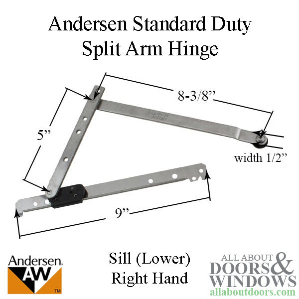 Andersen Standard Duty Split Arm Right Handed Sill Hinge, 1995-1998 - Andersen Standard Duty Split Arm Right Handed Sill Hinge, 1995-1998