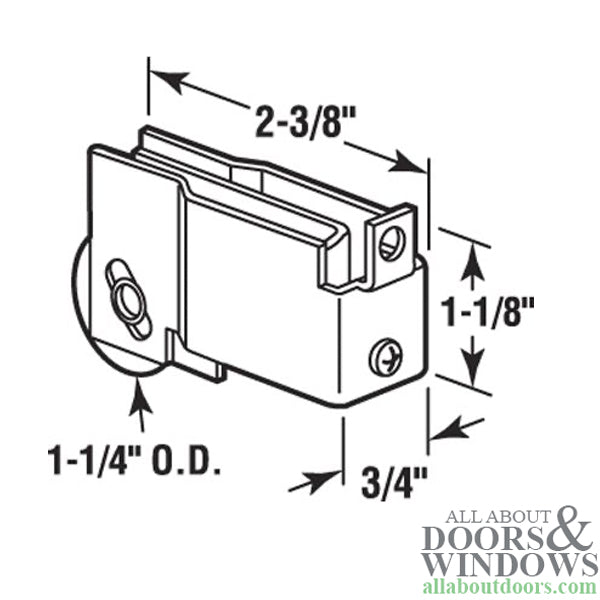 Sliding Patio Door Roller With F Tab Housing 1.25 Inch Steel Wheel Adjustable Housing - Sliding Patio Door Roller With F Tab Housing 1.25 Inch Steel Wheel Adjustable Housing