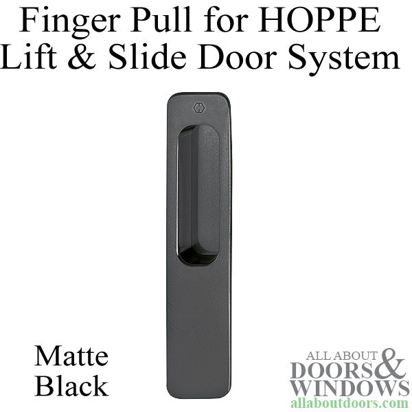 Brass Finger Pull for HOPPE Lift and Slide Door Systems - Matte Black - Brass Finger Pull for HOPPE Lift and Slide Door Systems - Matte Black