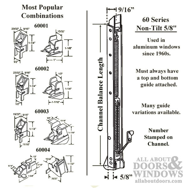 Acorn 60 Series Top Shoe Bracket for Channel Balance - Acorn 60 Series Top Shoe Bracket for Channel Balance