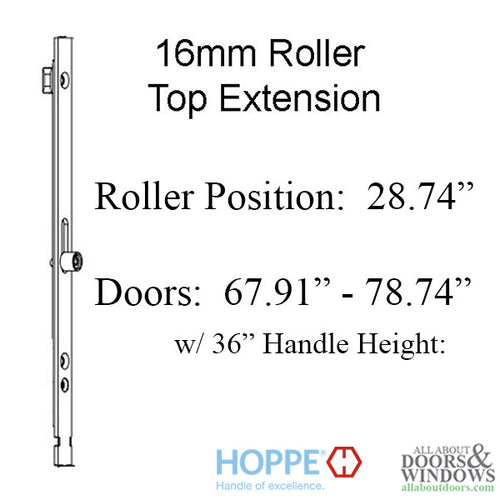 16mm Manual Top Extension, Roller @ 28.74