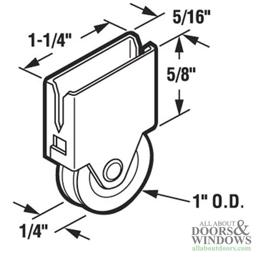 Roller Assembly with 1 Inch Steel Wheel for Sliding Screen Door - Roller Assembly with 1 Inch Steel Wheel for Sliding Screen Door