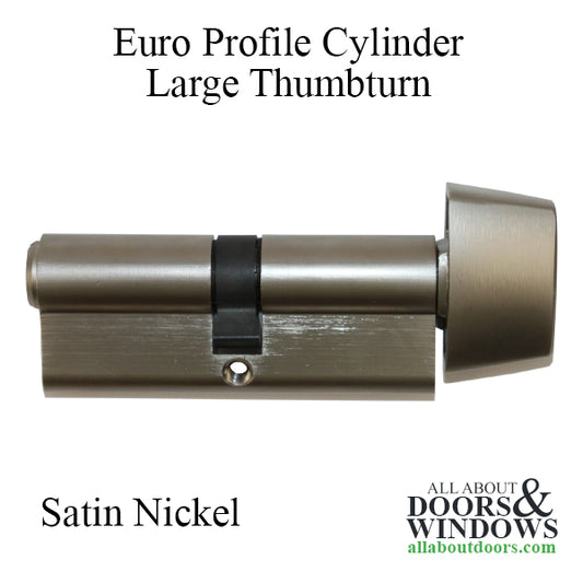 80mm Euro / Profile 360 Degree Cylinder 40/40 with Rectangular Thumbturn - Satin Nickel