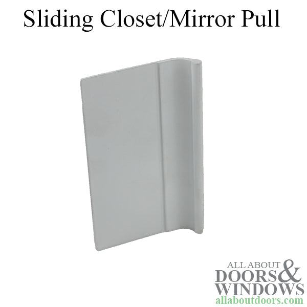 Sliding Closet Mirror/Door Pull, 3 x 1-1/2 Inch - White - Sliding Closet Mirror/Door Pull, 3 x 1-1/2 Inch - White