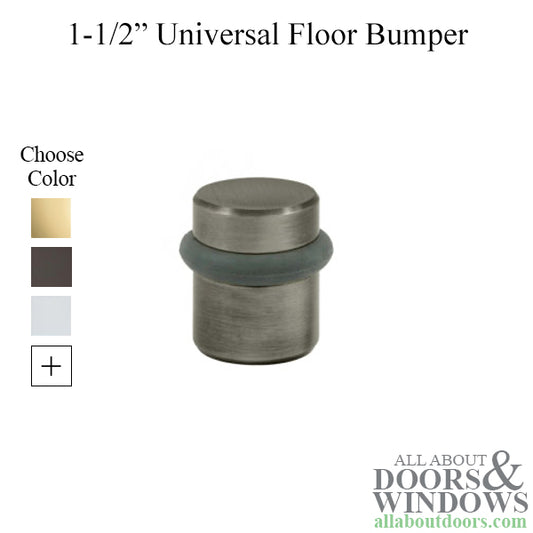 1-1/2" Round Universal Floor Bumper, Solid Brass - Choose Finish