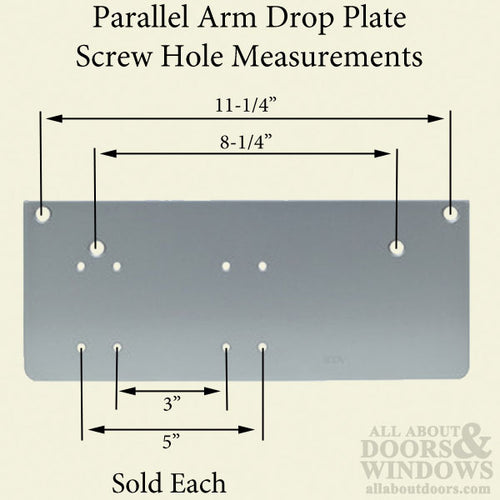 Drop Plate for Parallel Arm Mounted Heavy Duty Door Closer, Choose Finish - Drop Plate for Parallel Arm Mounted Heavy Duty Door Closer, Choose Finish