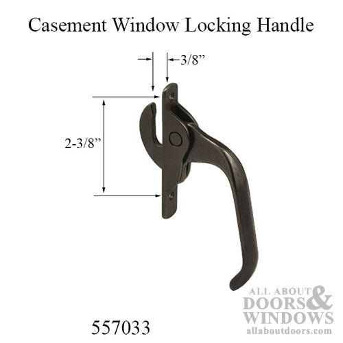 Casement Window Locking Handle, 2-3/8 , Zinc Diecast, Non-Handed - Bronze - Casement Window Locking Handle, 2-3/8 , Zinc Diecast, Non-Handed - Bronze