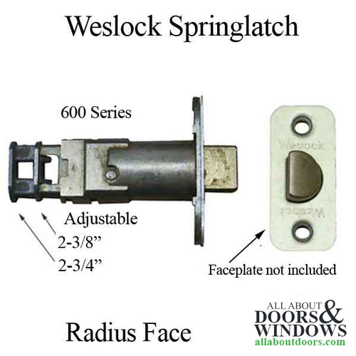Weslock 600 Series Adjustable Spring Latch Radius Face - Weslock 600 Series Adjustable Spring Latch Radius Face