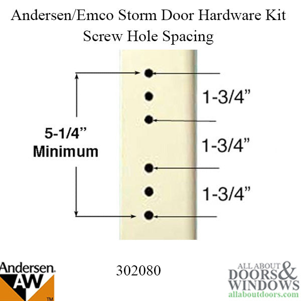 Andersen Storm Door Hardware Kit Brass Exterior White Interior - Andersen Storm Door Hardware Kit Brass Exterior White Interior