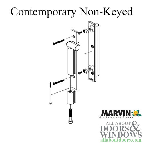 Blemished Marvin Contemporary Non-Keyed Handle, Ultimate Sliding French Door Handle - Blemished Marvin Contemporary Non-Keyed Handle, Ultimate Sliding French Door Handle