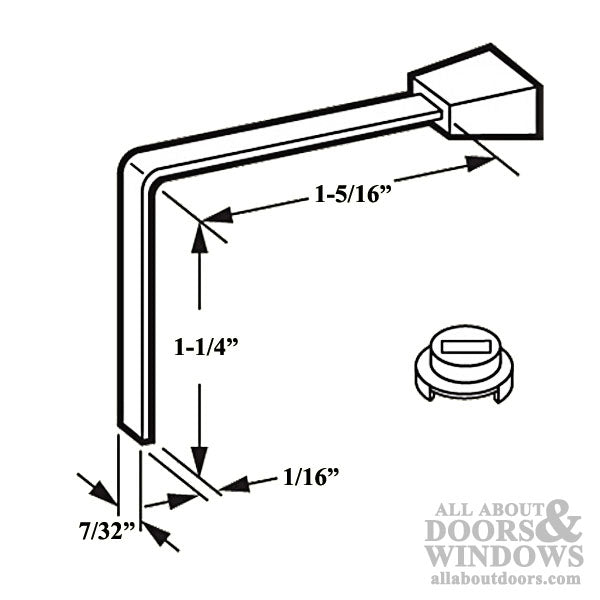 Steel Lever Latch with 1-1/4 Inch Tail for Sliding Glass Door - Steel Lever Latch with 1-1/4 Inch Tail for Sliding Glass Door