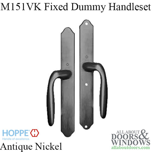 HOPPE HLS 9000 Sliding Door Handle Set with Verona Lever Fixed Dummy Antique Nickel