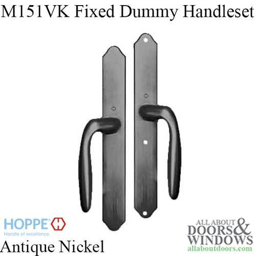 HOPPE HLS 9000 Sliding Door Handle Set with Verona Lever Fixed Dummy Antique Nickel - HOPPE HLS 9000 Sliding Door Handle Set with Verona Lever Fixed Dummy Antique Nickel