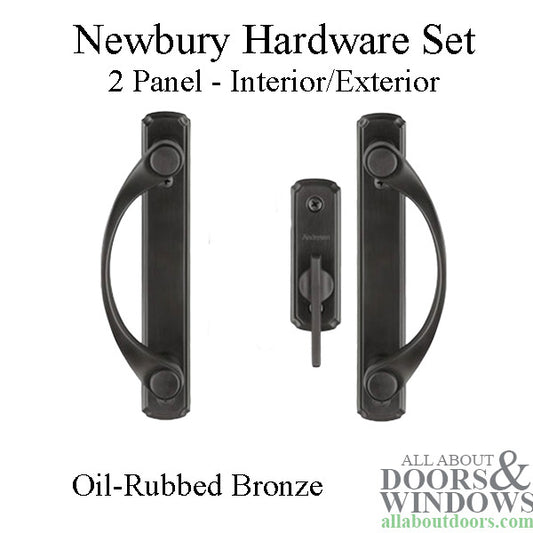 Andersen Newbury 2 Panel Complete  Hardware Set for Frenchwood Gliding Door - Oil Rubbed Bronze