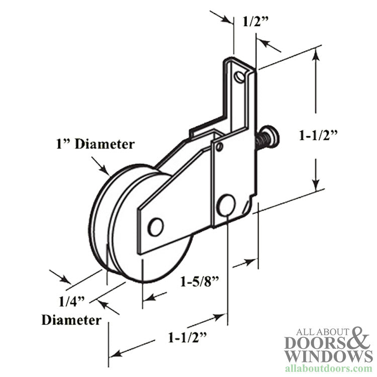 Roller Assembly with 1 Inch Nylon Wheel for Sliding Screen Door - Roller Assembly with 1 Inch Nylon Wheel for Sliding Screen Door