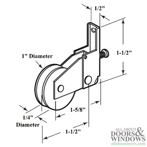 Roller Assembly with 1 Inch Nylon Wheel for Sliding Screen Door - Roller Assembly with 1 Inch Nylon Wheel for Sliding Screen Door