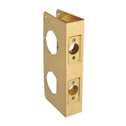 Recessed 2-3/8 x 1-3/4  2-Hole Combination Lock Reinforcer - Polished Brass