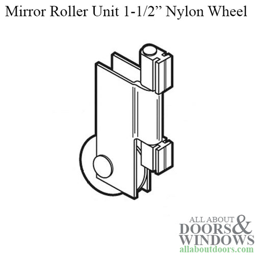 Mirror Door Roller Unit. 1-1/2 inch Wheel - Mirror Door Roller Unit. 1-1/2 inch Wheel