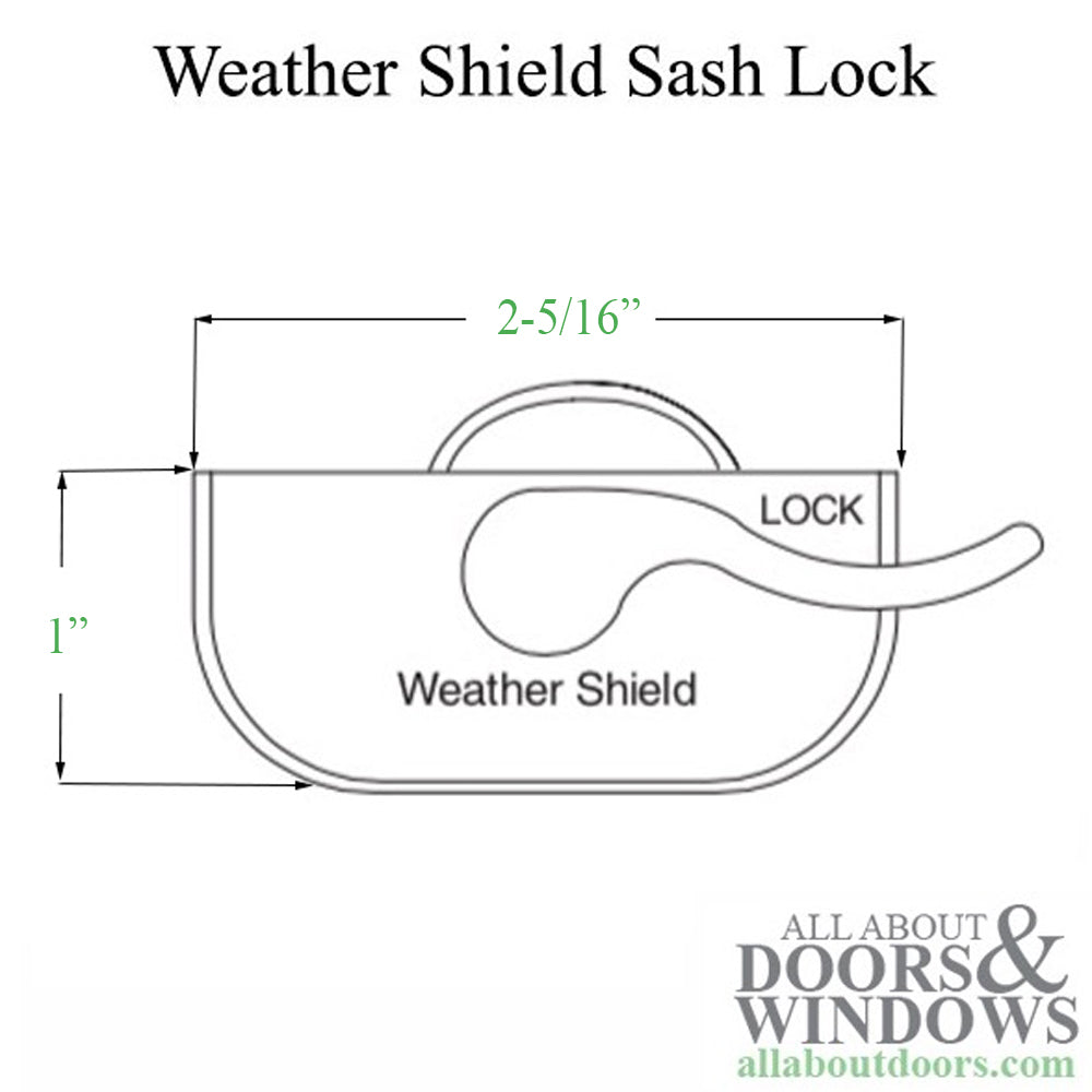 Window Sash Lock, Weather Shield Logo Recessed With Flange, Left Hand - Window Sash Lock, Weather Shield Logo Recessed With Flange, Left Hand