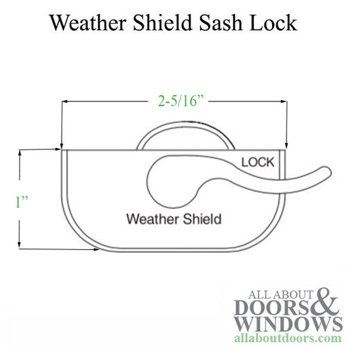 Window Sash Lock, Weather Shield Logo Recessed With Flange, Left Hand - Window Sash Lock, Weather Shield Logo Recessed With Flange, Left Hand