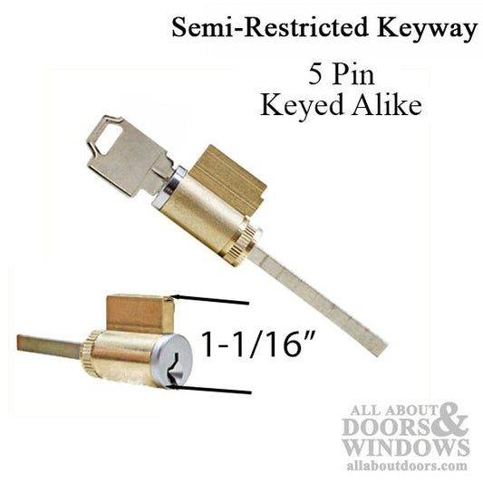 American Cylinder Lock - Weiser 5 Pin Tumbler, Keyed Alike Semi-Restricted Keyway