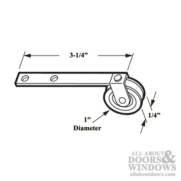 Straight Spring Tension Roller Assembly with 1 Inch Steel Wheel for Sliding Screen Door - Straight Spring Tension Roller Assembly with 1 Inch Steel Wheel for Sliding Screen Door