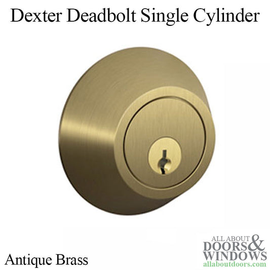 Dexter Deadbolt JD60-609 Single Cylinder - Antique Brass