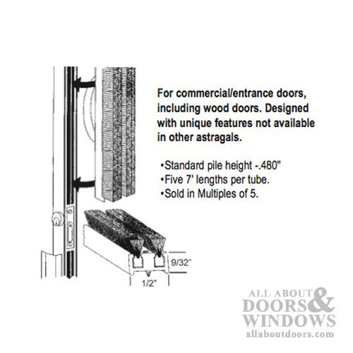 Spring Clip for Commercial door astragal Weatherstrip - 6 pack - Spring Clip for Commercial door astragal Weatherstrip - 6 pack