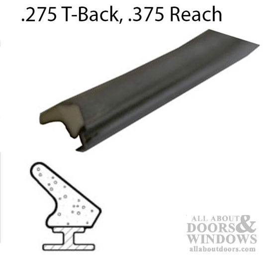 .275 T-Slot Backing, .375 Foam Seal Weather Stripping