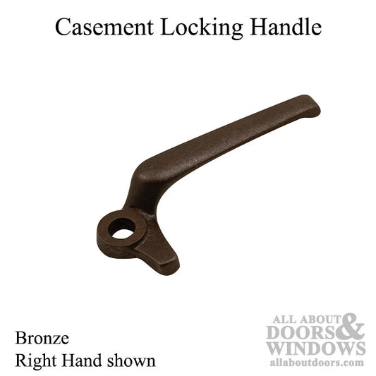 Casement Window Locking Handle, Right Hand, 13/32" in Bronze