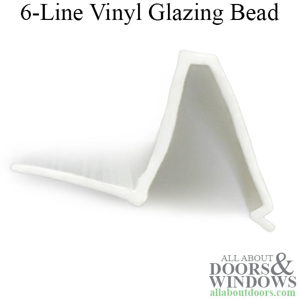 Vinyl Glazing Bead, 6 Line Shape, 6' - Vinyl Glazing Bead, 6 Line Shape, 6'