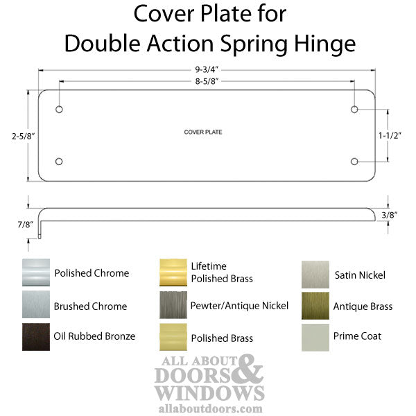 Cover Plate for Floor Spring Hinge, Brass - Choose Finish - Cover Plate for Floor Spring Hinge, Brass - Choose Finish