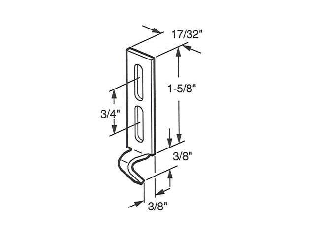 Keeper for Sliding Patio Door Stamped Steel Vertical Adjustment Slots - Keeper for Sliding Patio Door Stamped Steel Vertical Adjustment Slots
