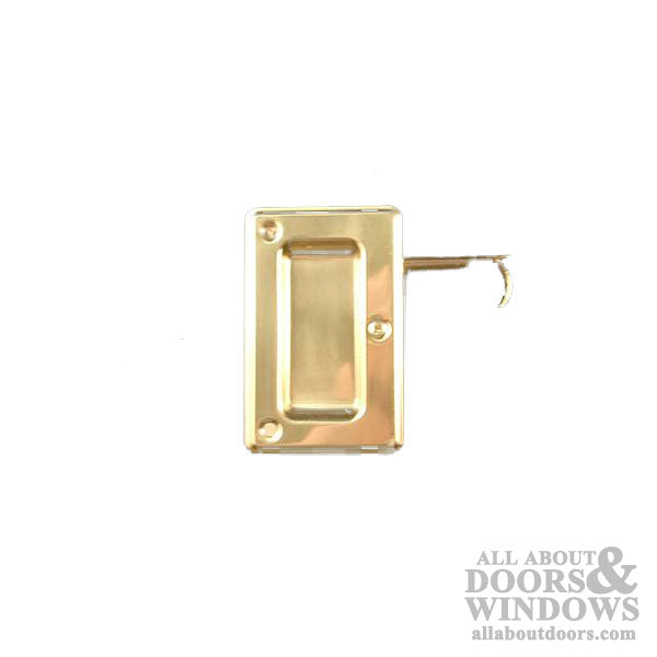 Pocket Door Pull, Passage 3-3/4 x 2-3/8 - Polished Brass - Pocket Door Pull, Passage 3-3/4 x 2-3/8 - Polished Brass