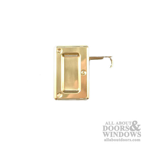 Pocket Door Pull, Passage 3-3/4 x 2-3/8 - Polished Brass - Pocket Door Pull, Passage 3-3/4 x 2-3/8 - Polished Brass