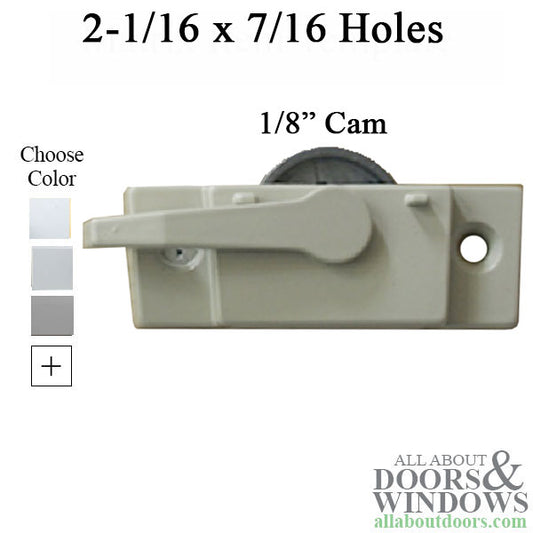 Sweep Latch, 2-1/16 x 7/16 Screw Holes, 1/8 cam, Single or Double Hung windows, RH
