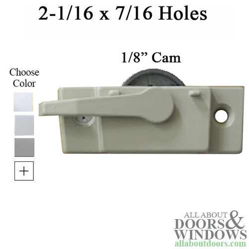 Sweep Latch, 2-1/16 x 7/16 Screw Holes, 1/8 cam, Single or Double Hung windows, RH - Sweep Latch, 2-1/16 x 7/16 Screw Holes, 1/8 cam, Single or Double Hung windows, RH