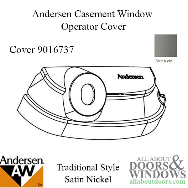 Andersen Perma-Shield Improved/E-Z Casement Windows - Operator Cover - Traditional Style - Satin Nickel - Andersen Perma-Shield Improved/E-Z Casement Windows - Operator Cover - Traditional Style - Satin Nickel