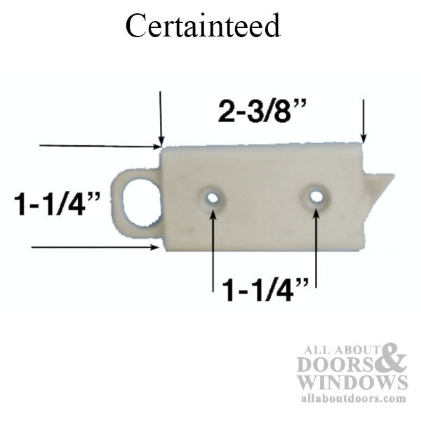 Certainteed Tilt Latch,  Surface mount, 1-1/4 screw holes  - White - Certainteed Tilt Latch,  Surface mount, 1-1/4 screw holes  - White