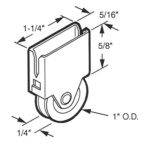 Roller Assembly with 1 Inch Nylon Wheel for Sliding Screen Door - Roller Assembly with 1 Inch Nylon Wheel for Sliding Screen Door