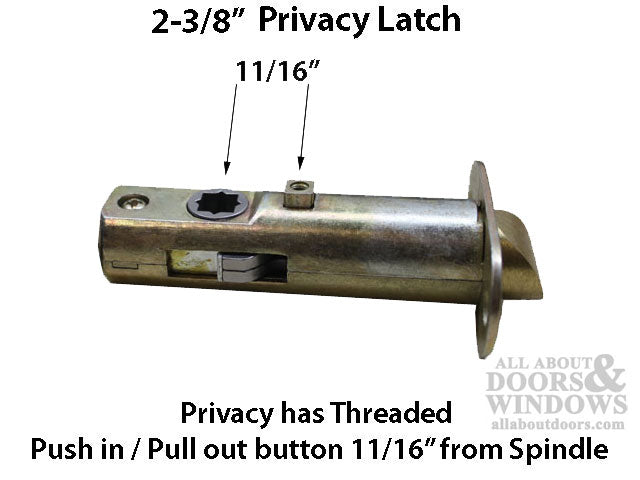 Privacy Spring Latch, 2-3/8 Backset, 8mm Hub - Privacy Spring Latch, 2-3/8 Backset, 8mm Hub