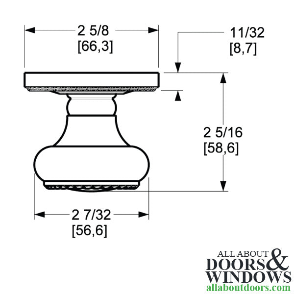 5064 Estate Knob Passage - Satin Brass - 5064 Estate Knob Passage - Satin Brass