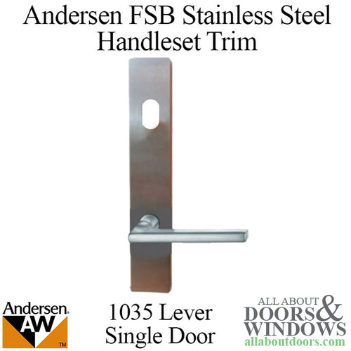 Andersen FSB 1035 Active Trim Set for Single Door Stainless Steel Finish - Andersen FSB 1035 Active Trim Set for Single Door Stainless Steel Finish